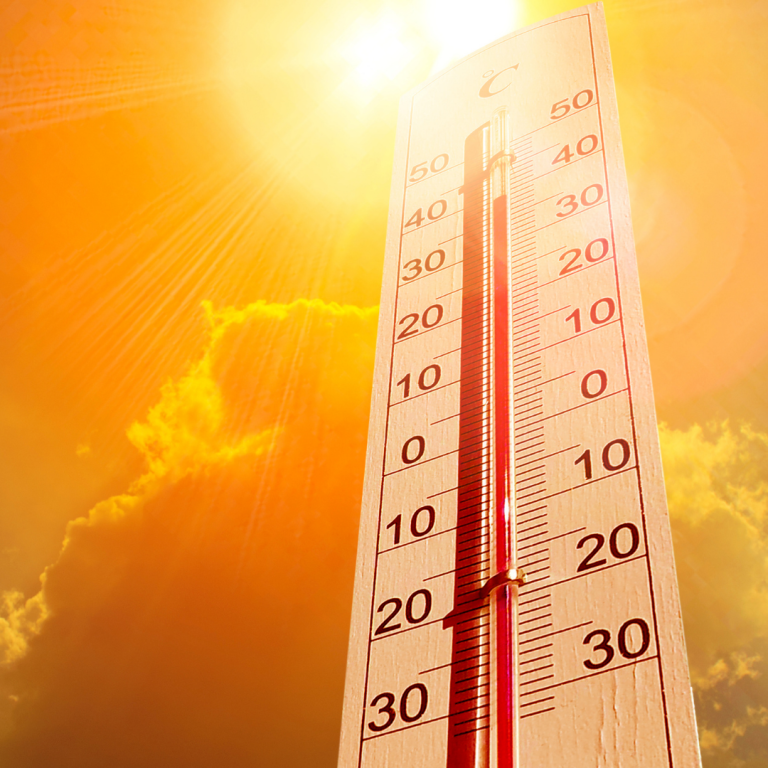 Sonne und ein Thermometer